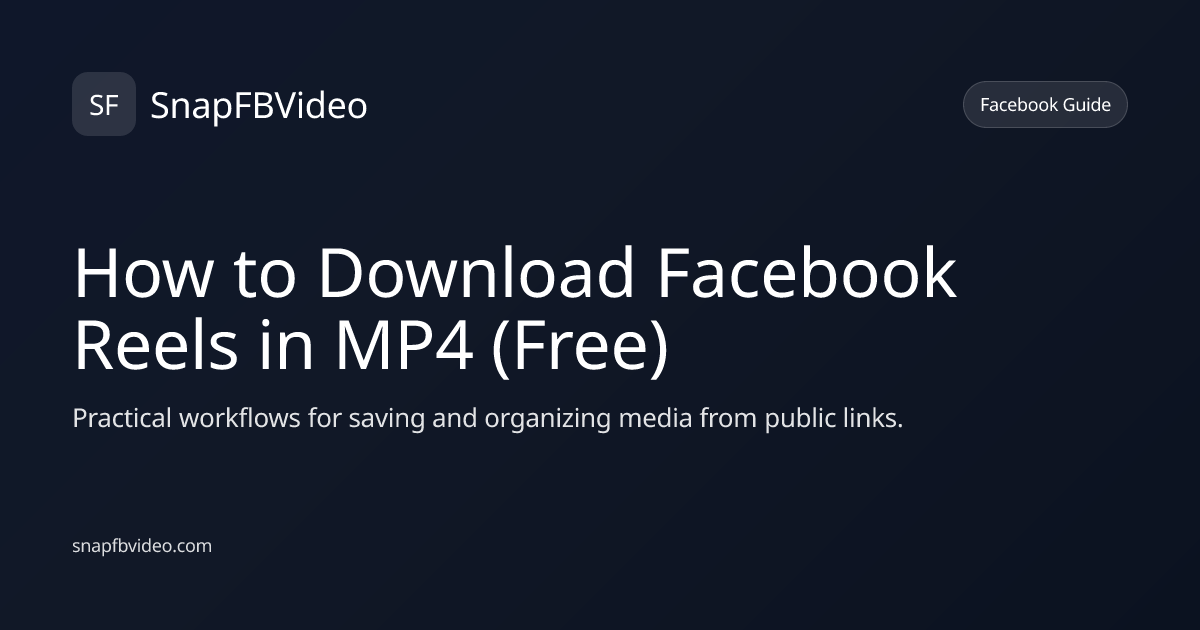 How to Download Facebook Reels in MP4 (Free)