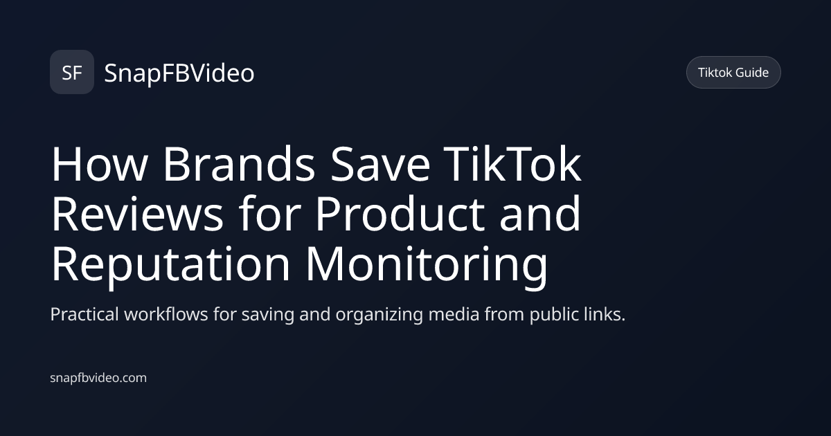 How Brands Save TikTok Reviews for Product and Reputation Monitoring