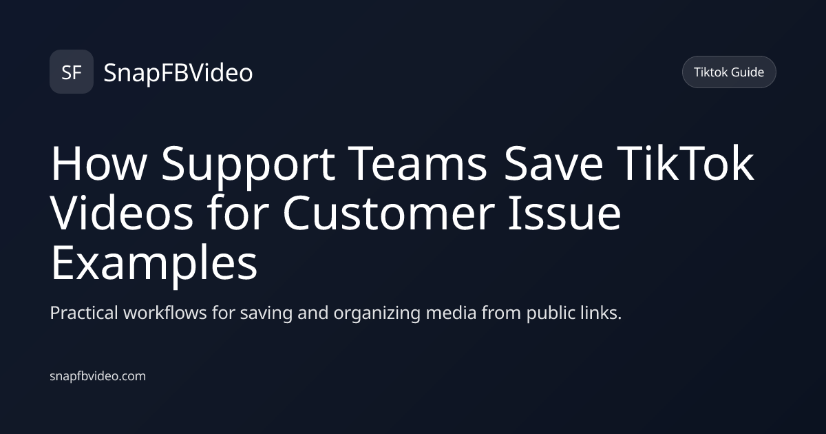How Support Teams Save TikTok Videos for Customer Issue Examples