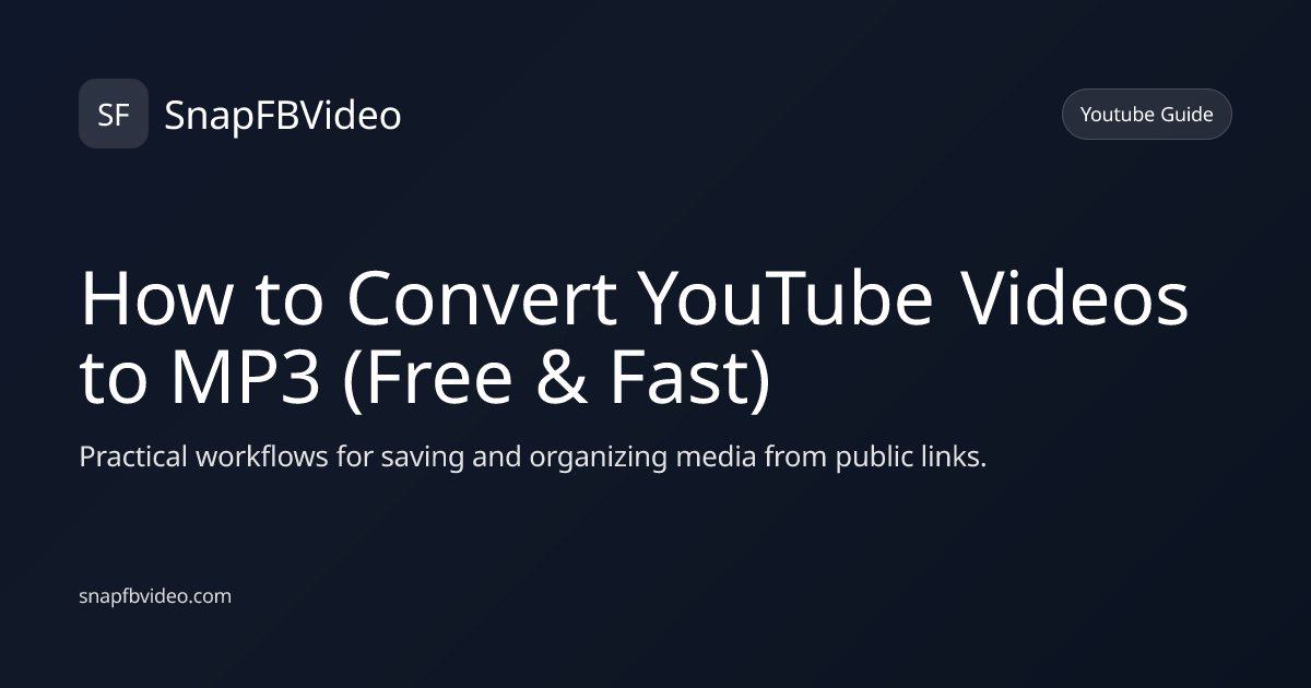 How to Convert YouTube Videos to MP3 (Free & Fast)